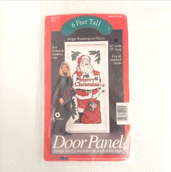 Vtg Santa Claus Door Panel Weatherproof Plastic Christmas Indoor Outdoor USA - Picture 1 of 4